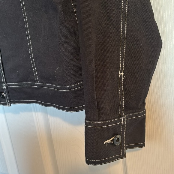 Vans In The Know women’s black canvas jean jacket size medium - Picture 5 of 8